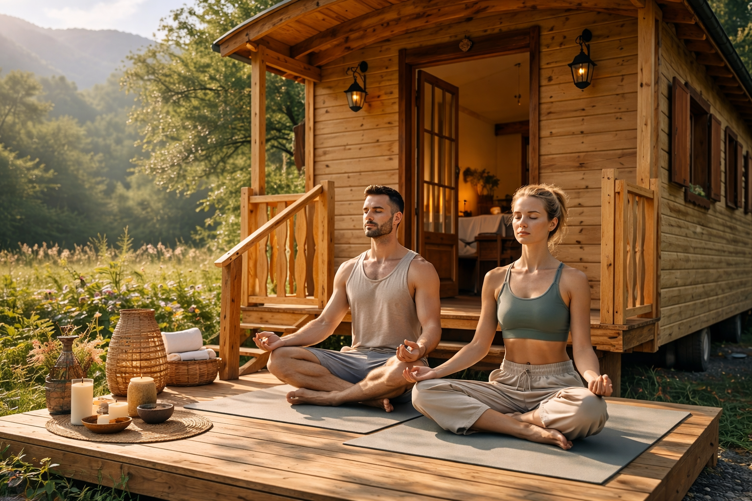 yoga roulotte bois yoga roulotte bois